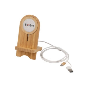 Eco Magnetic Wireless Charger with Bamboo Stand | 15W Android / 10W iPhone