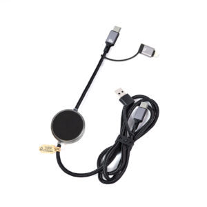4-in-1 Eco Charging Cable with Light-Up Logo | 120cm | 89.5% Sustainable | T6125PD-TAPlus