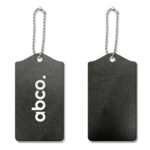 Sustainable Laser-Engraved PU Leather Hang Tag (80 x 30 mm) | B014RL