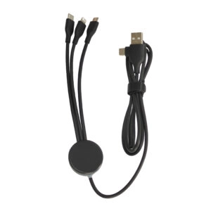 3-in-1 Luminous Charging Cable | Light-Up Logo | 120cm | Eco-Friendly Design | S4121