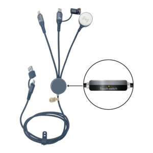 120cm Lucca Switch Light 65W Multi-Fast Charging Cable with Watch Wireless Charger & Garmin Adapter | Eco-Friendly | SW7123PD-TA-F03M